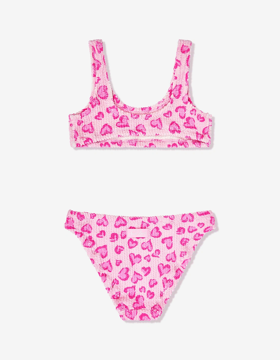 Girls Crinkle Amour Bralette Bikini in Pink