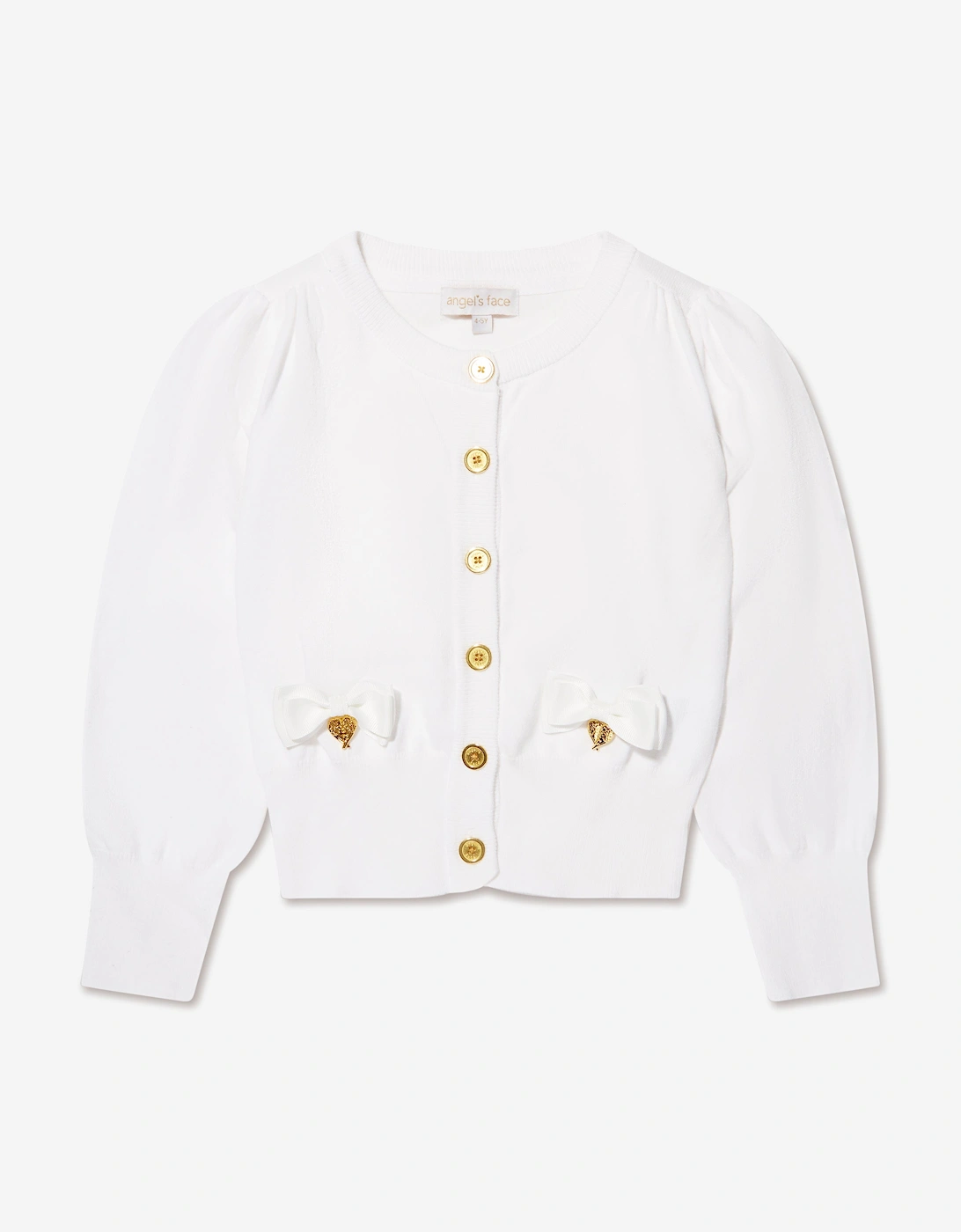 Angels Face Girls Nicolette Cardigan in White, 5 of 4