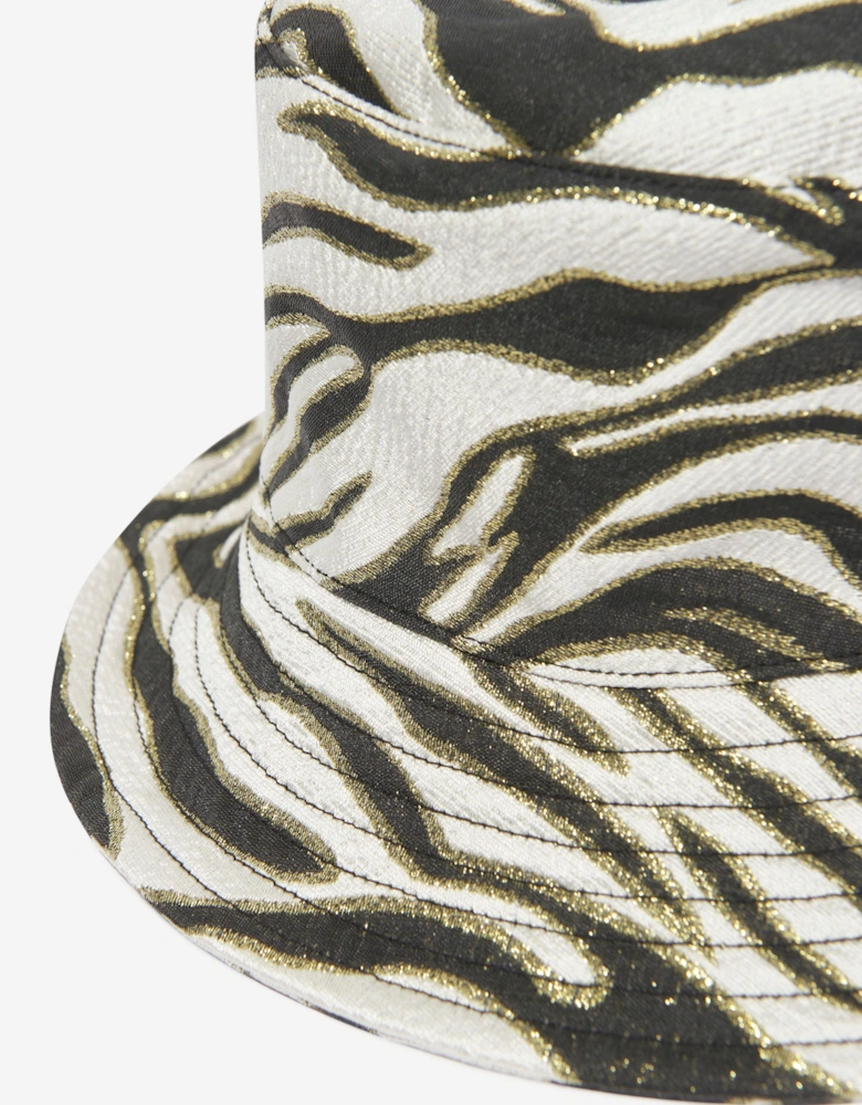 Angels Face Girls Sophie Zebra Bucket Hat in White