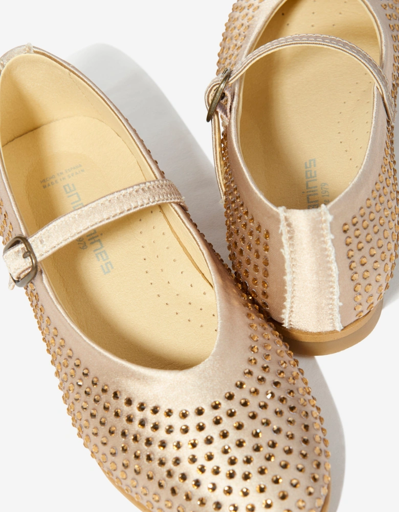 Girls Diamante Shoes in Gold