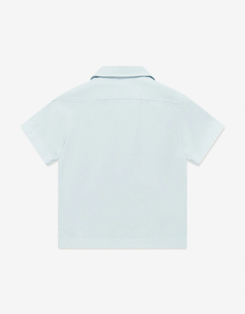 Boys Logo Pocket Shirt in Blue