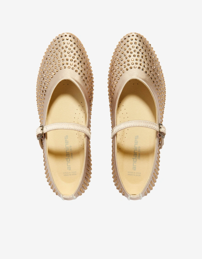Girls Diamante Shoes in Gold