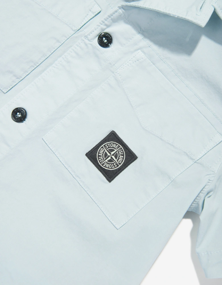 Boys Logo Pocket Shirt in Blue