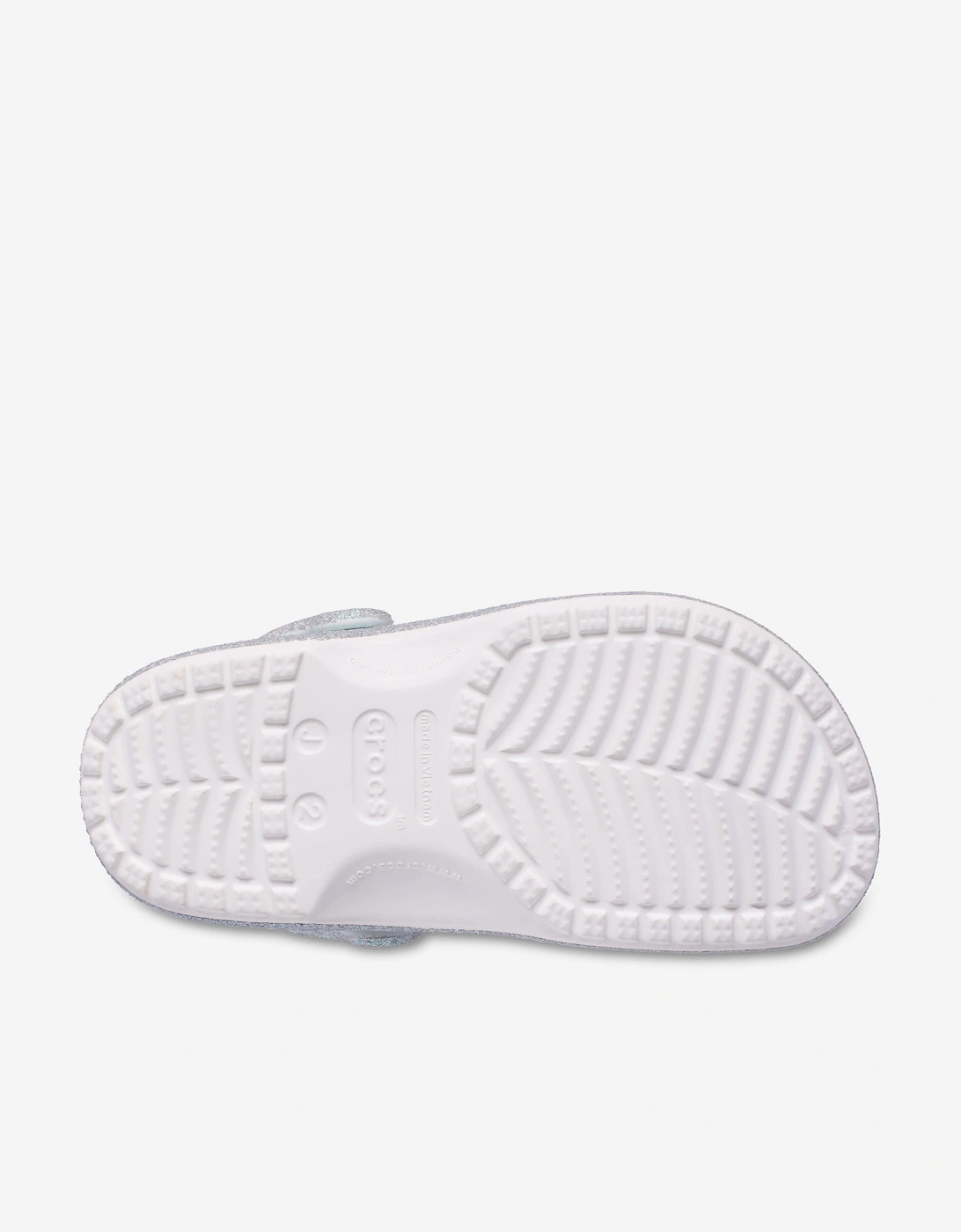 Girls Classic Iridescent Glitter Clog in White