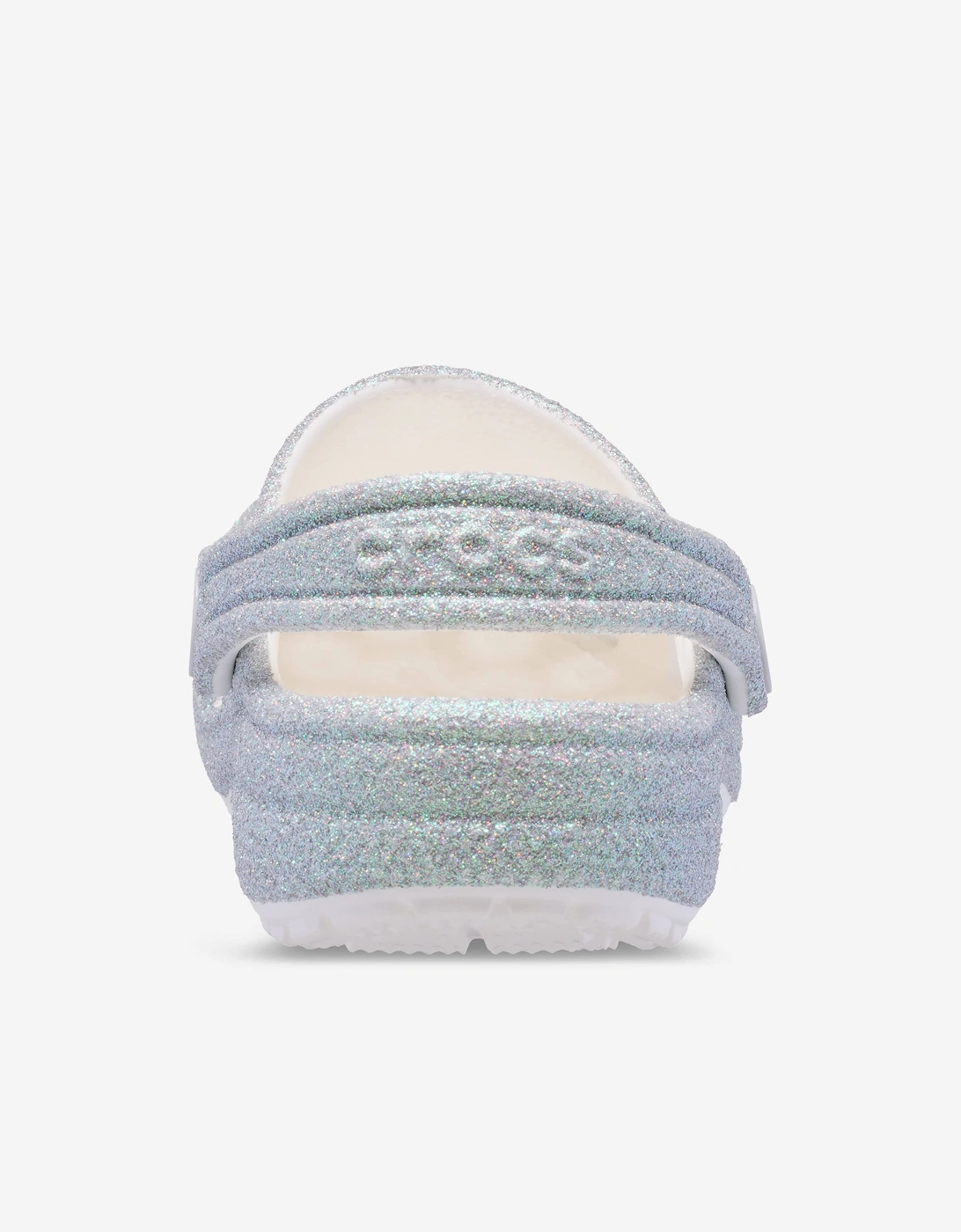 Girls Classic Iridescent Glitter Clog in White