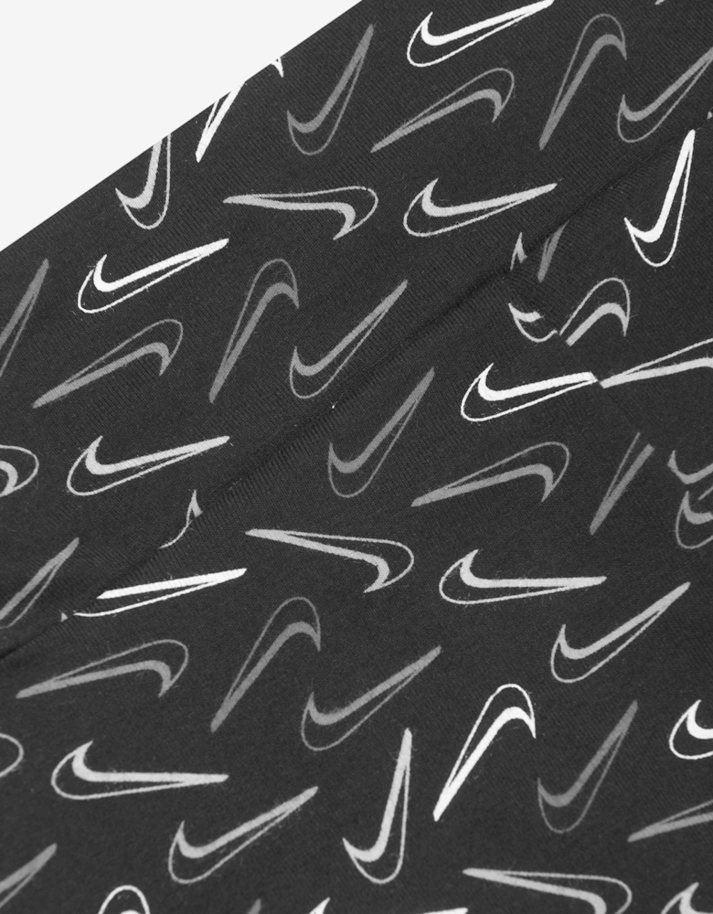 Girls Swoosh Logo Bike Shorts in Black
