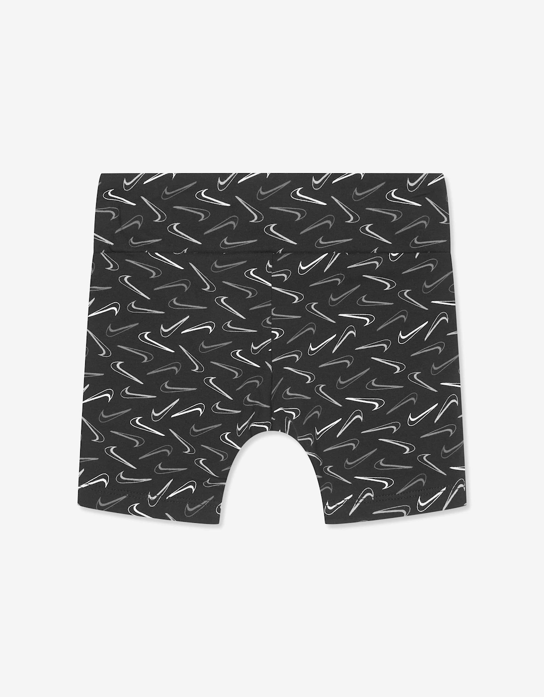Girls Swoosh Logo Bike Shorts in Black