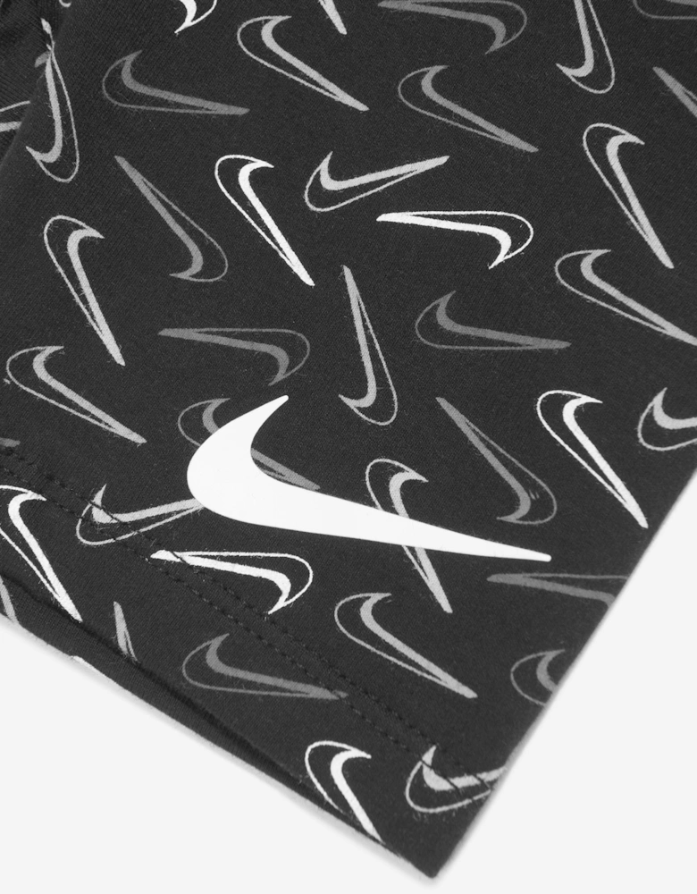 Girls Swoosh Logo Bike Shorts in Black