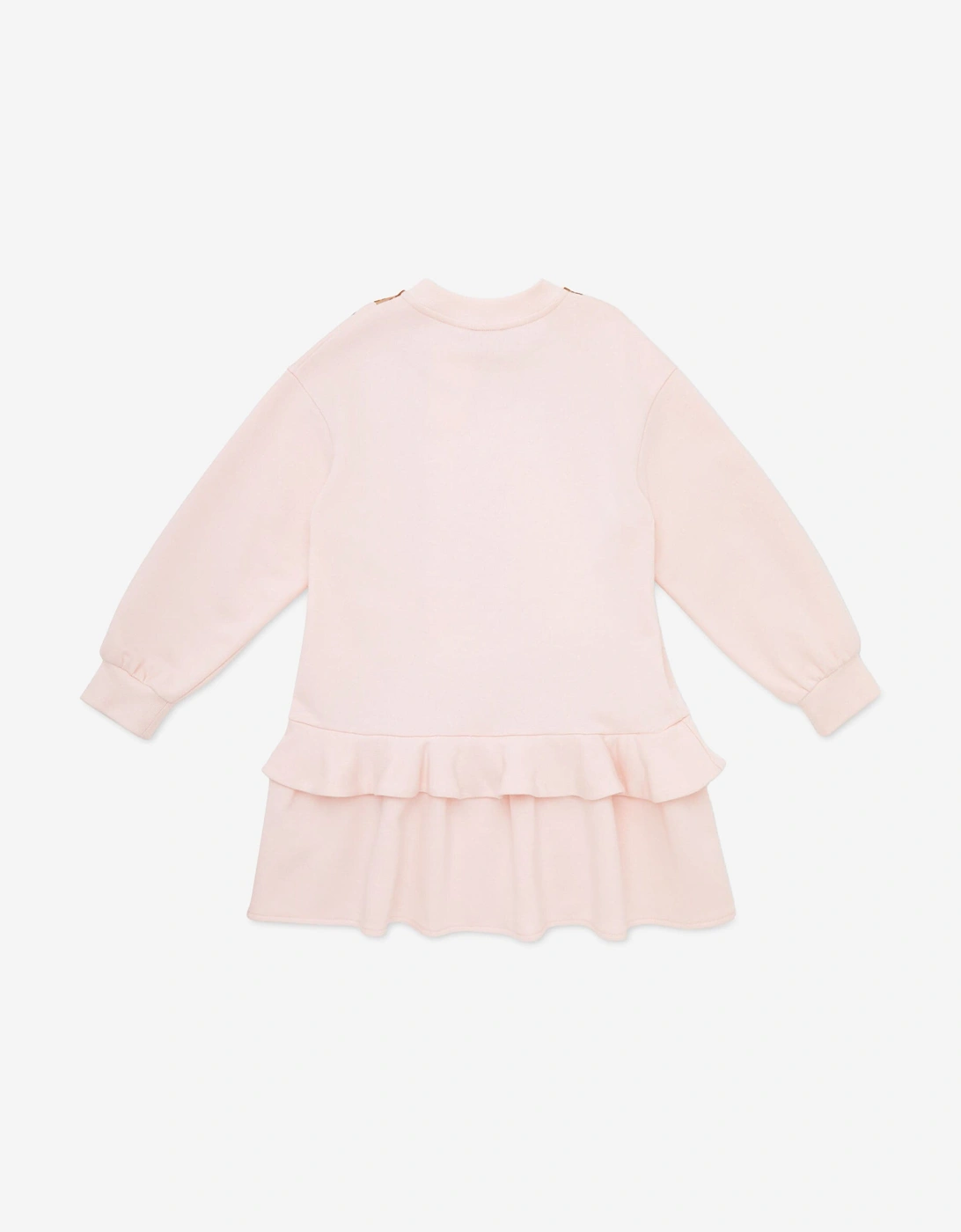 Girls Trompe l'oeil Bow Print Dress in Pink