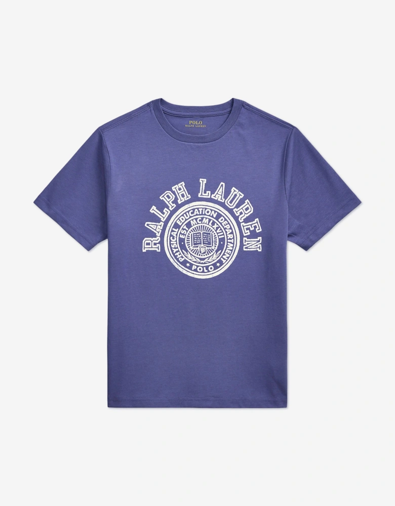 Boys Jersey Logo T-Shirt in Blue