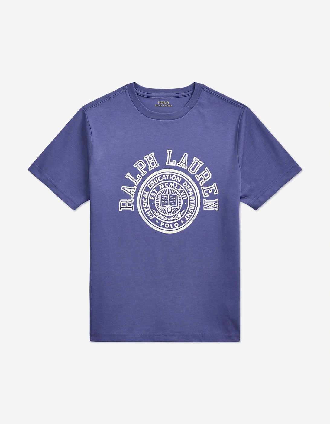 Boys Jersey Logo T-Shirt in Blue, 6 of 5