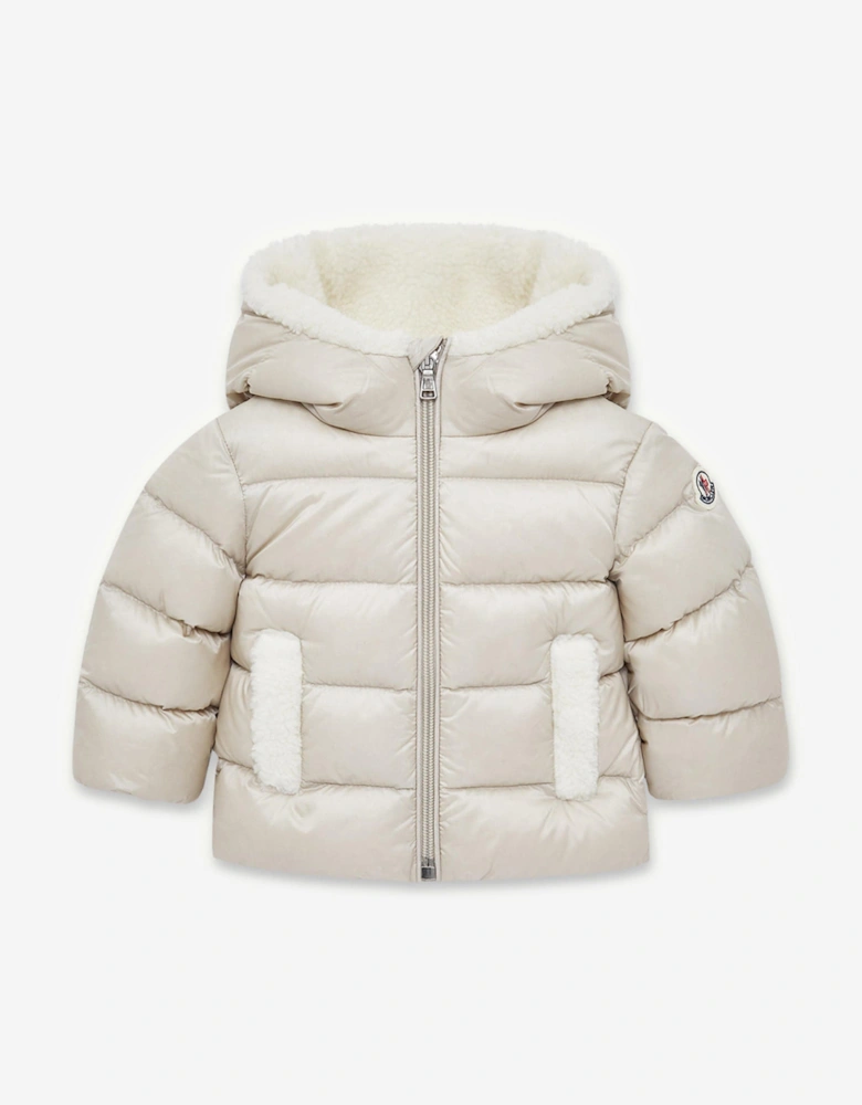 Baby Down Padded Borgan Jacket in Beige