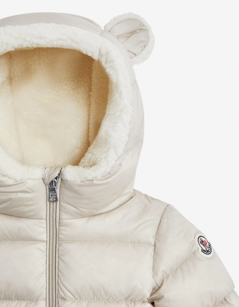 Baby Down Padded Borgan Jacket in Beige