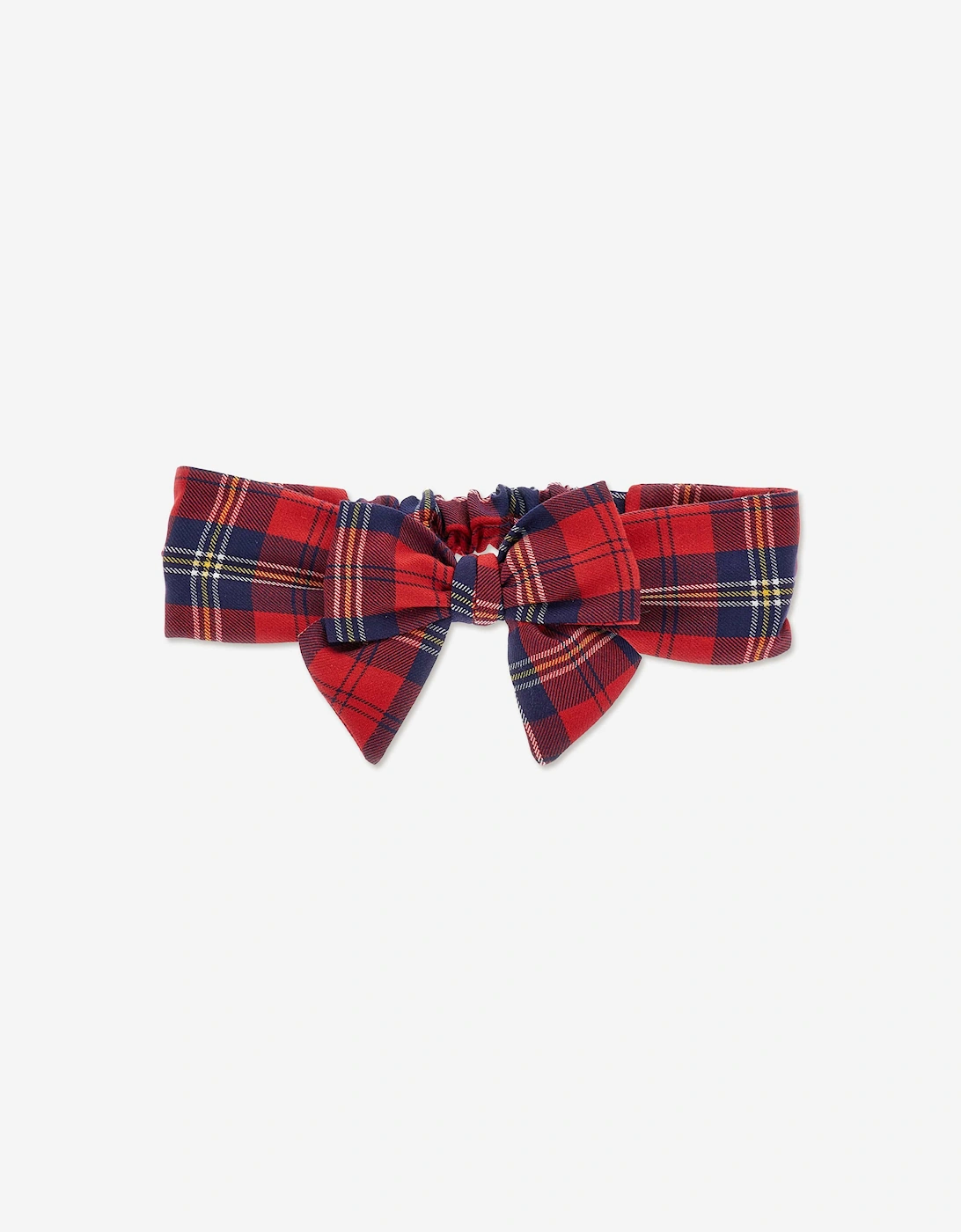 Baby Girls Tartan Bow Headband in Red, 5 of 4
