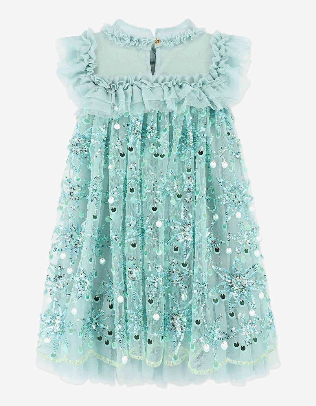Angels Face Girls Dominique Flower Sequin Dress in Blue