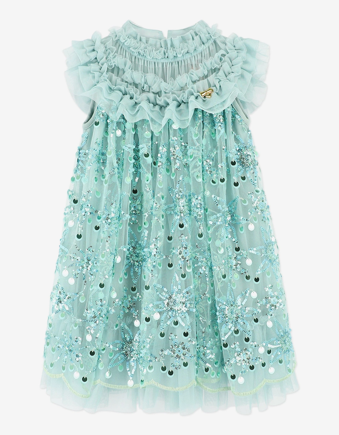 Angels Face Girls Dominique Flower Sequin Dress in Blue, 5 of 4