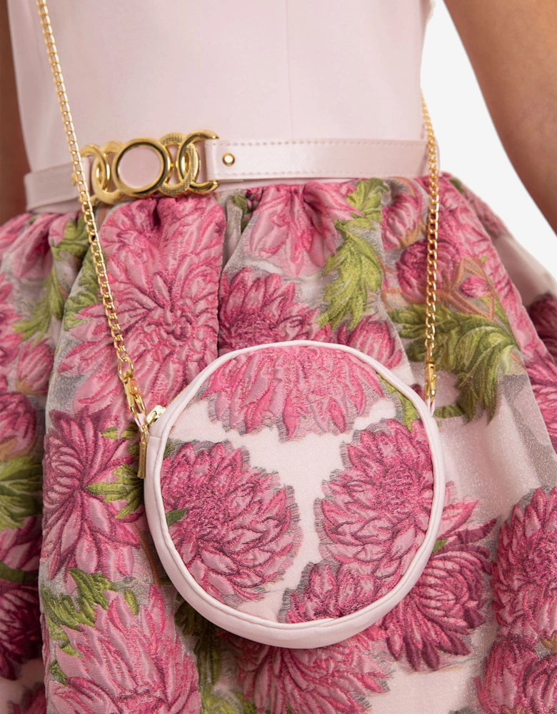 Girls Jacquard Dress with Bag in Pink