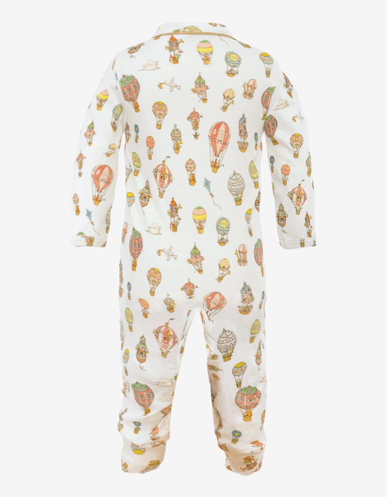 Baby Hot Air Balloons Classic Playsuit in White