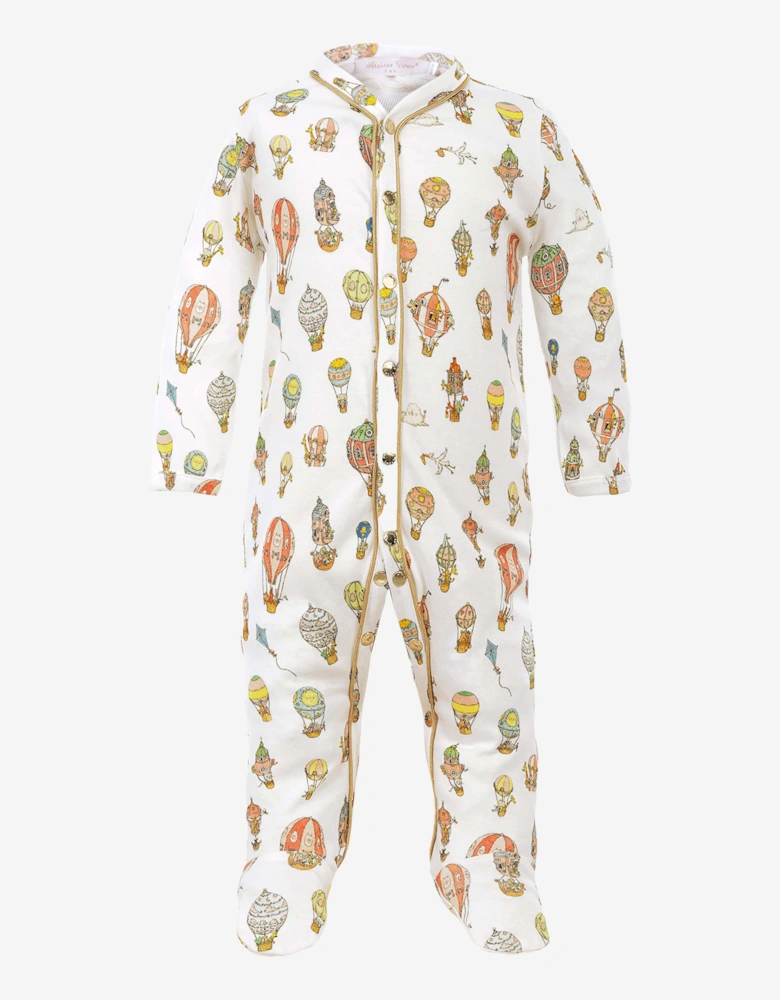 Baby Hot Air Balloons Classic Playsuit in White