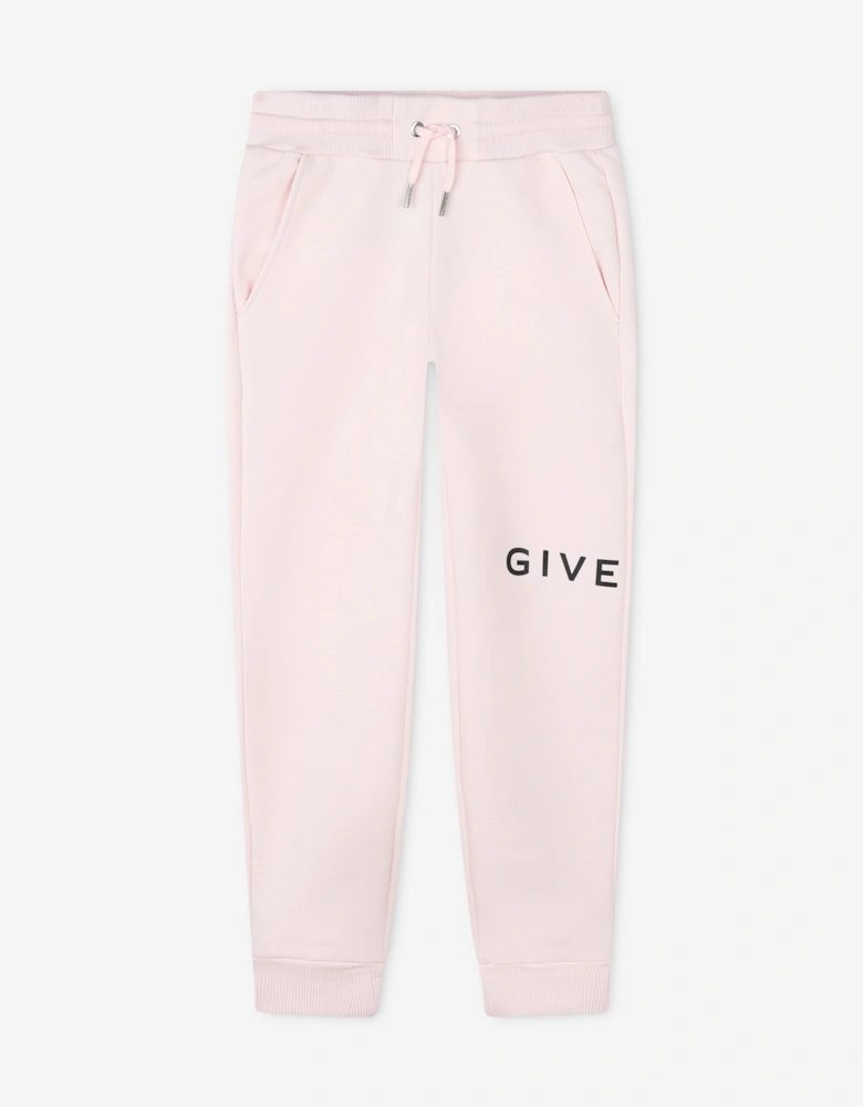 Girls Logo Print Joggers in Pink