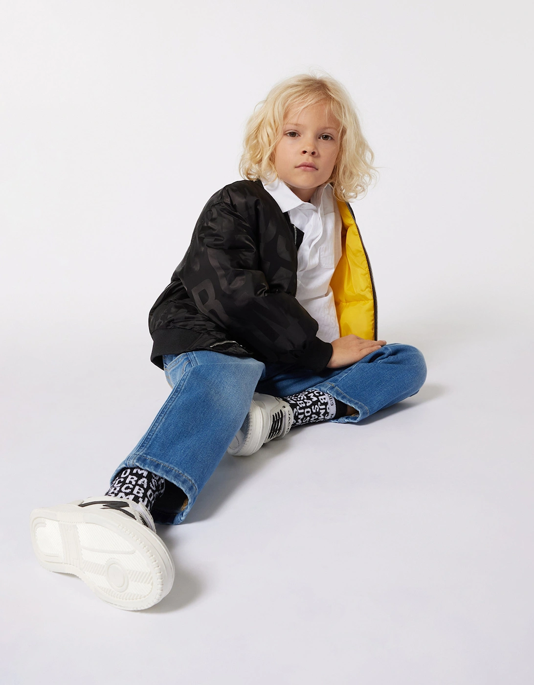 Kids Logo Bomber Jacket in Black