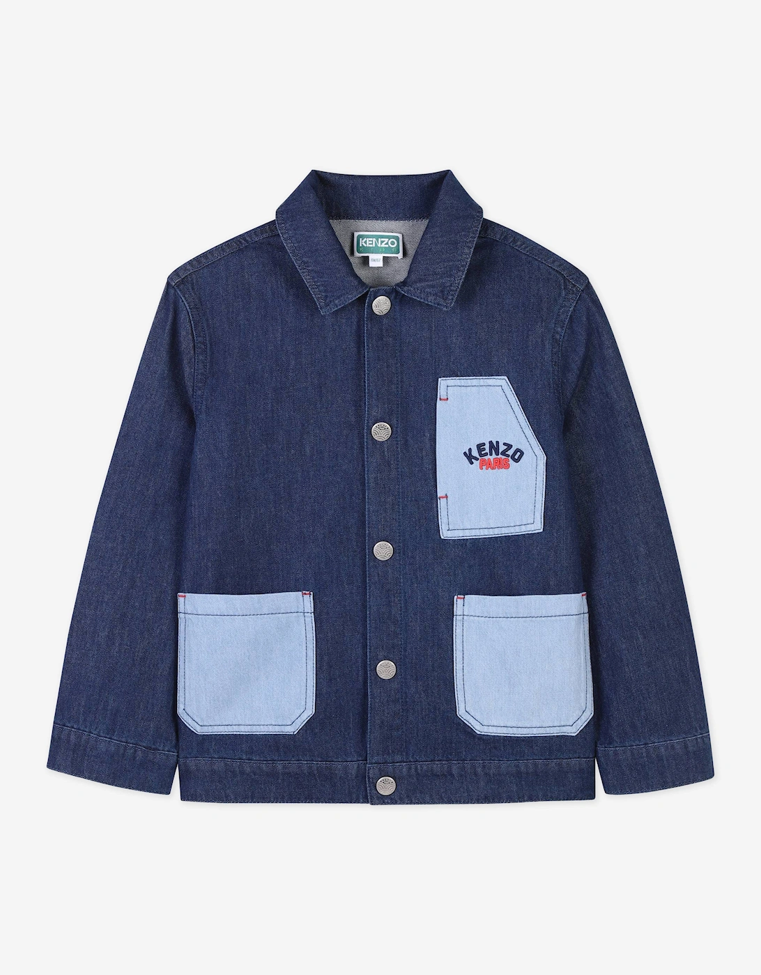 Boys Patch Pocket Denim Jacket in Blue, 5 of 4