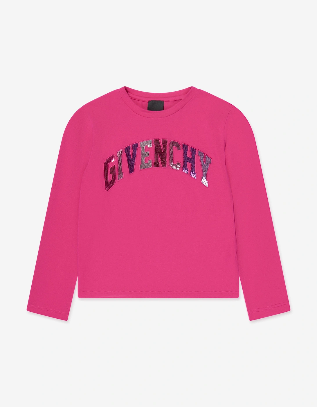 Girls Long Sleeve Logo T-Shirt in Pink, 6 of 5