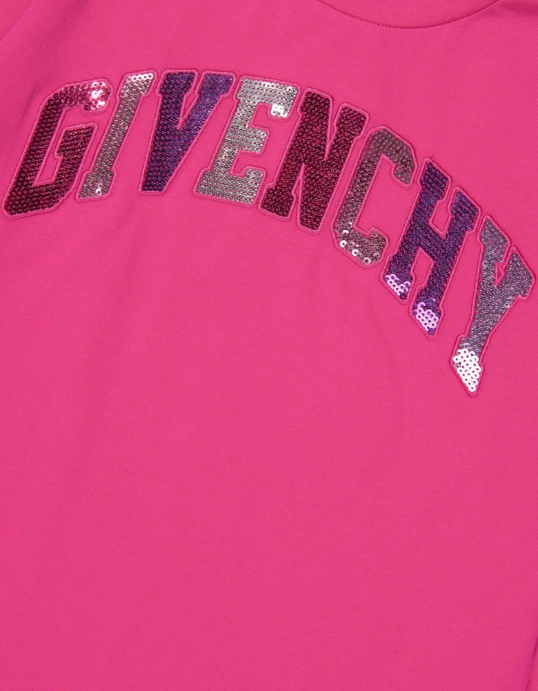 Girls Long Sleeve Logo T-Shirt in Pink