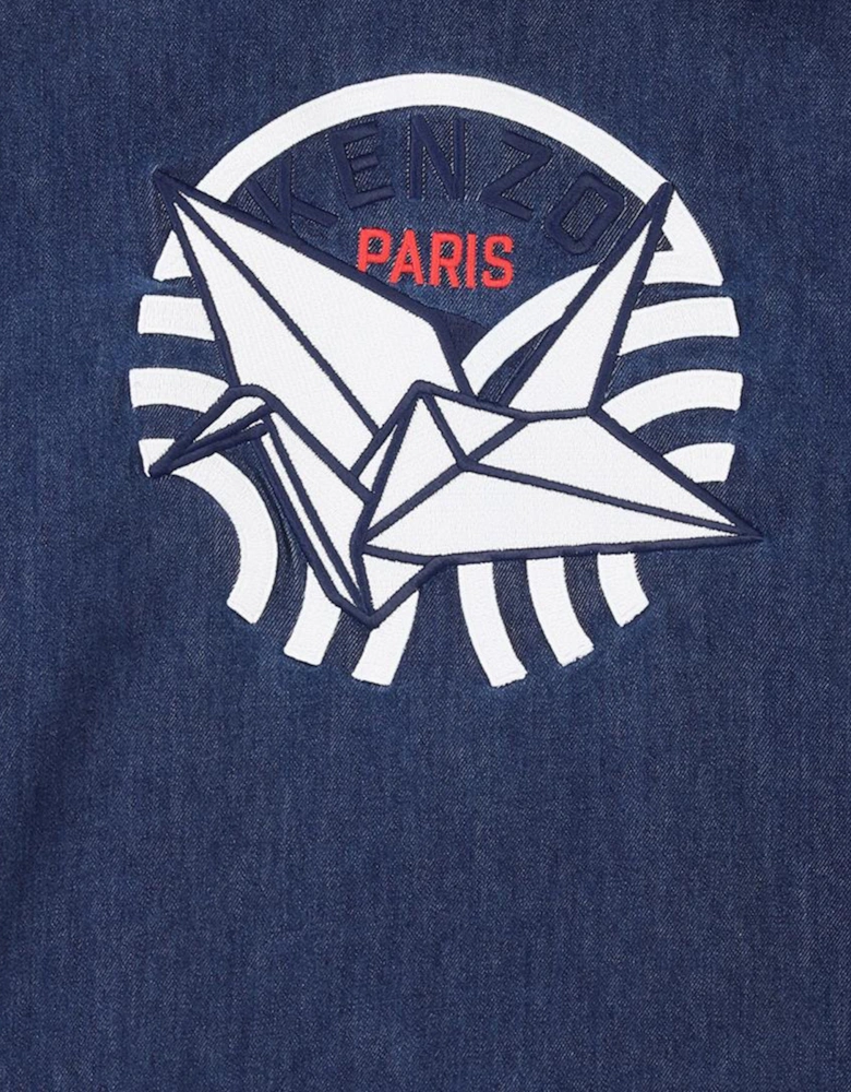 Boys Patch Pocket Denim Jacket in Blue