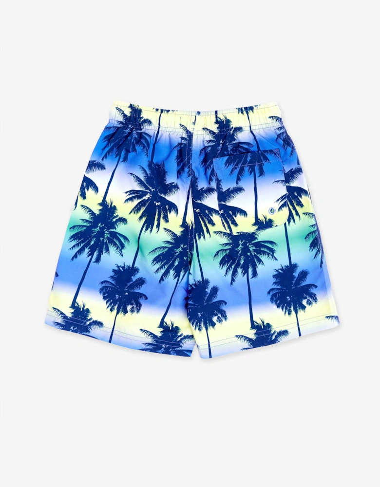 Boys Palm Tree Beach Shorts in Blue (UPF50+)