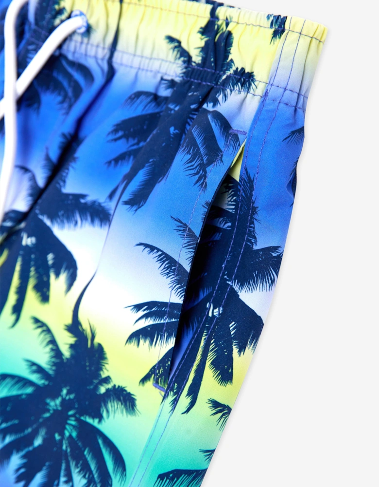 Boys Palm Tree Beach Shorts in Blue (UPF50+)