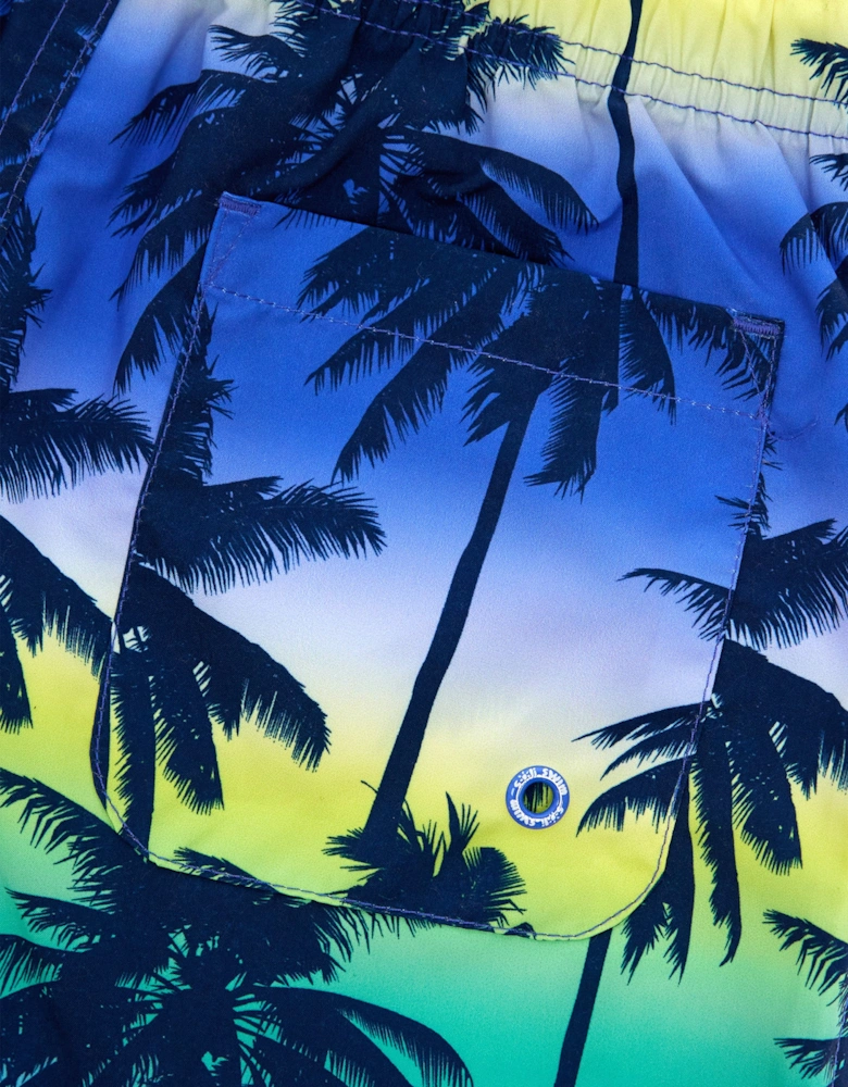 Boys Palm Tree Beach Shorts in Blue (UPF50+)