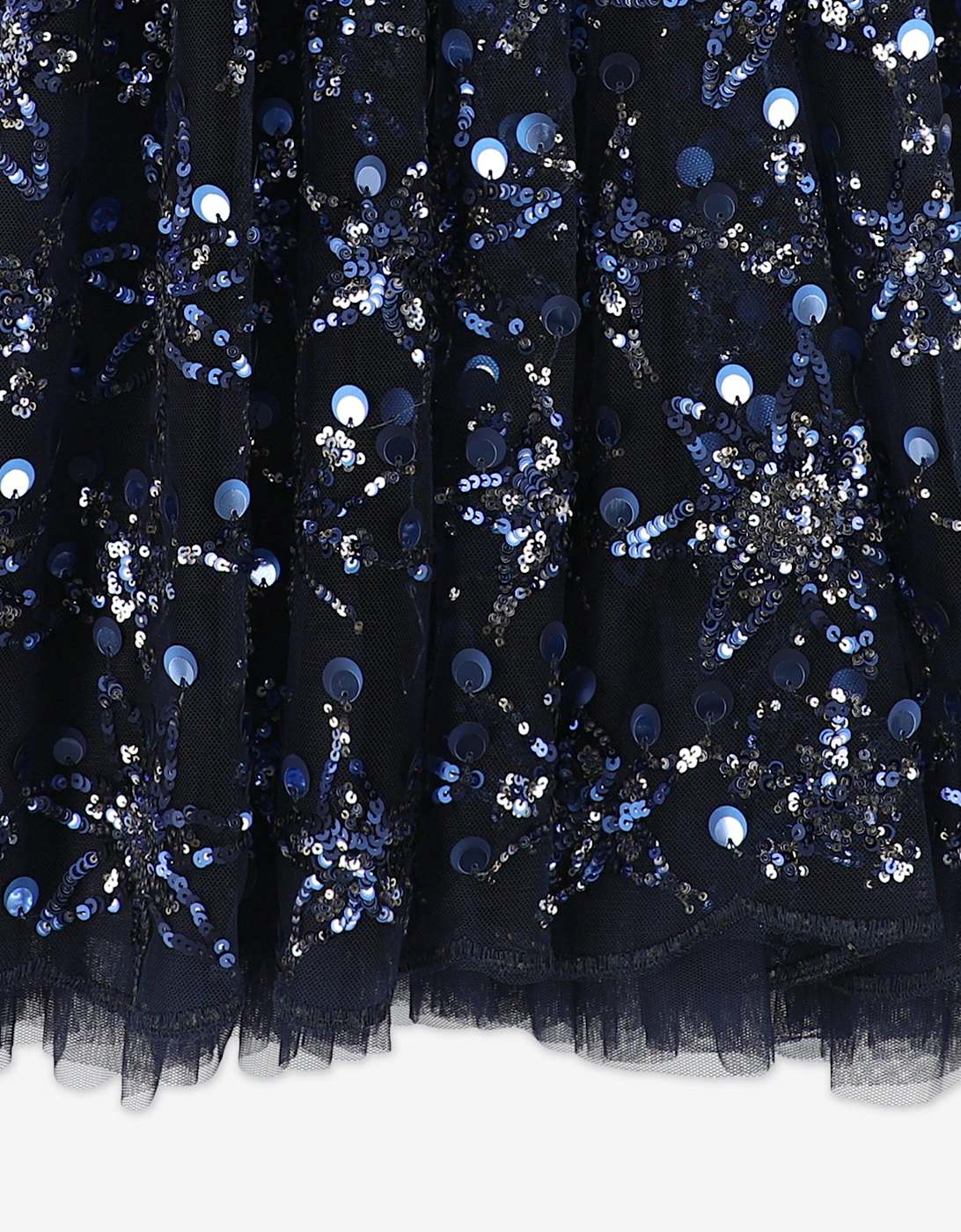 Angels Face Girls Dominique Flower Sequin Dress in Navy