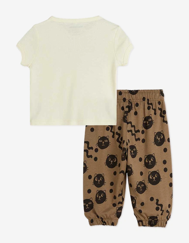 Baby Cats Trouser Set in Brown