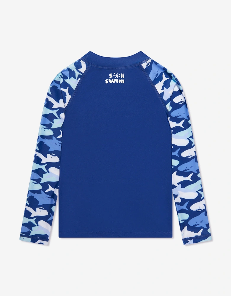Boys Sun Protective Rash Guard (UPF50+) in Blue