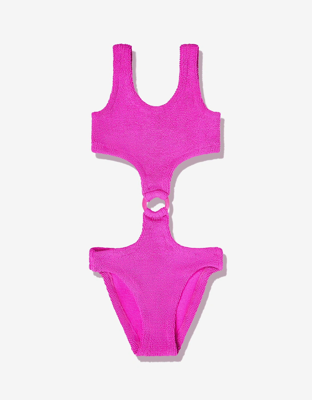 Girls Crinkle Lurex Ring Swimsuit in Pink, 5 of 4
