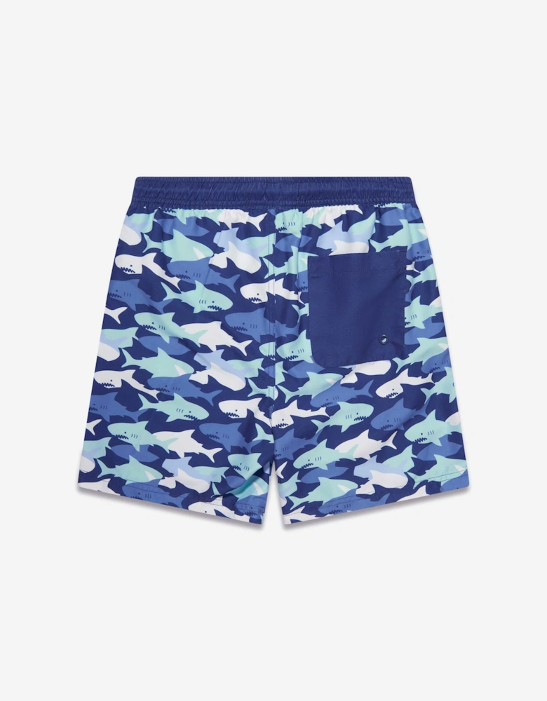 Boys Shark Swim Shorts (UPF50+) in Blue