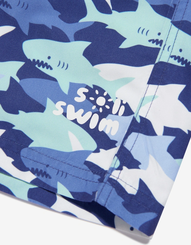 Boys Shark Swim Shorts (UPF50+) in Blue