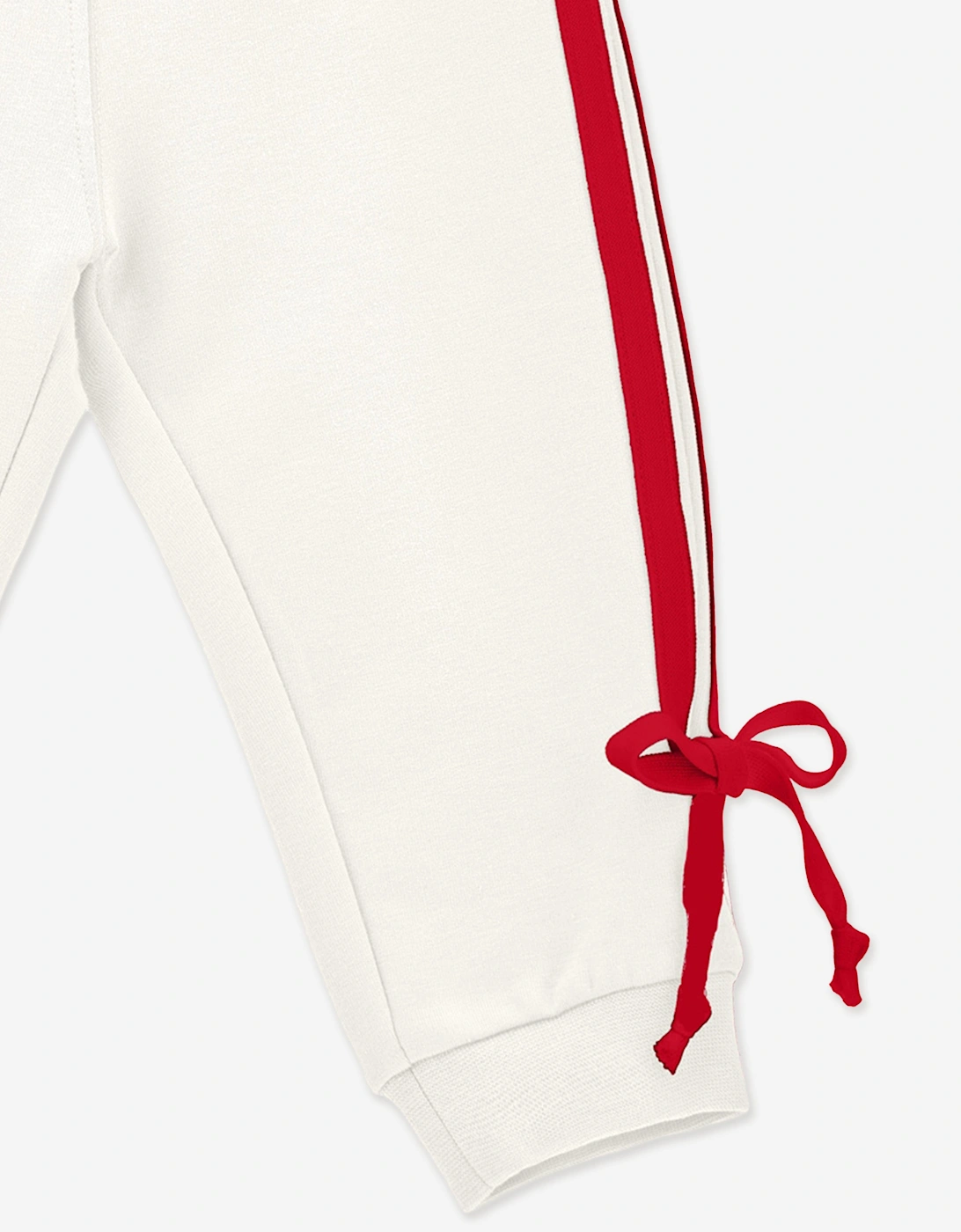 Baby Girls Bow Joggers in Ivory