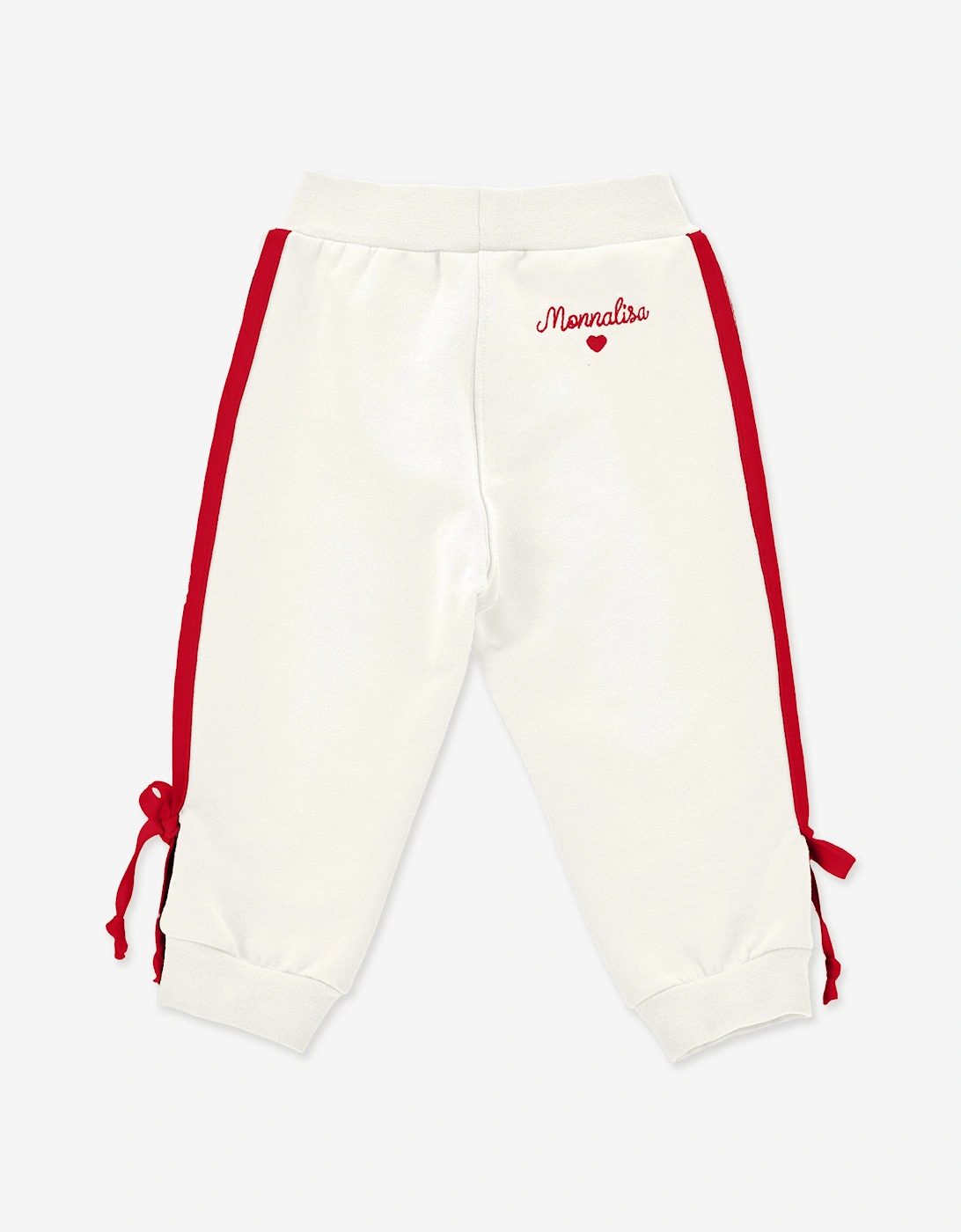 Baby Girls Bow Joggers in Ivory