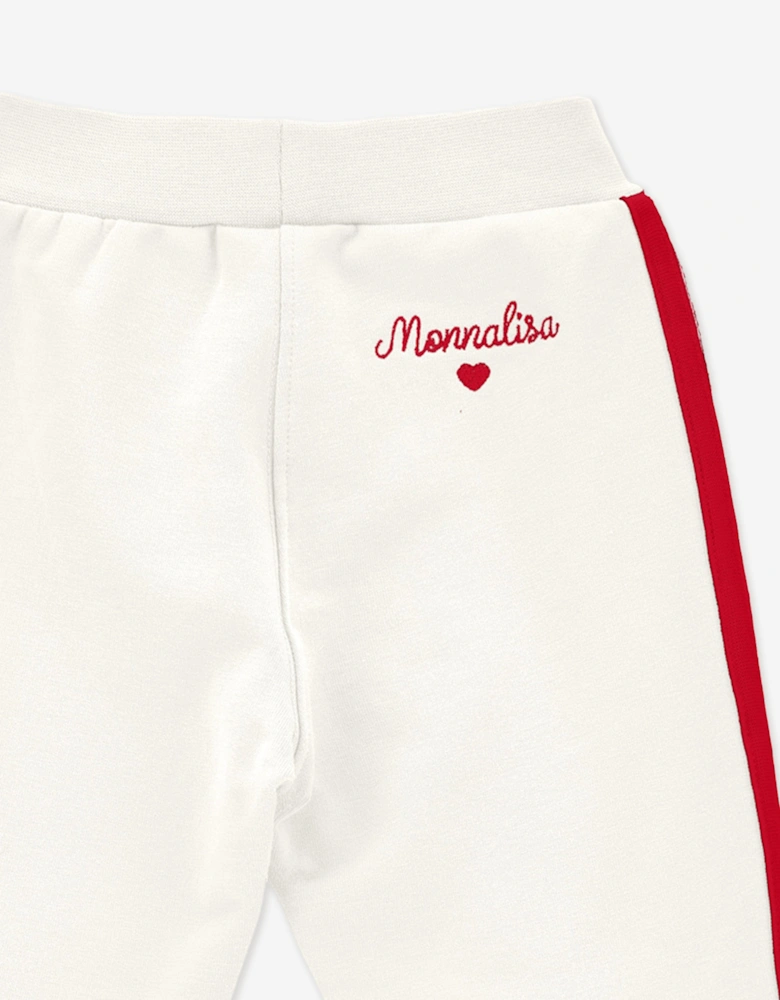 Baby Girls Bow Joggers in Ivory