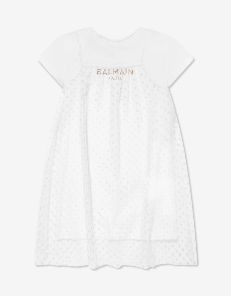 Girls 2 In 1 Dress in White