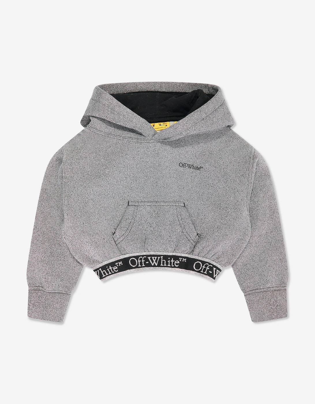 Girls Bookish Logo Band Cropped Hoodie in Grey, 5 of 4