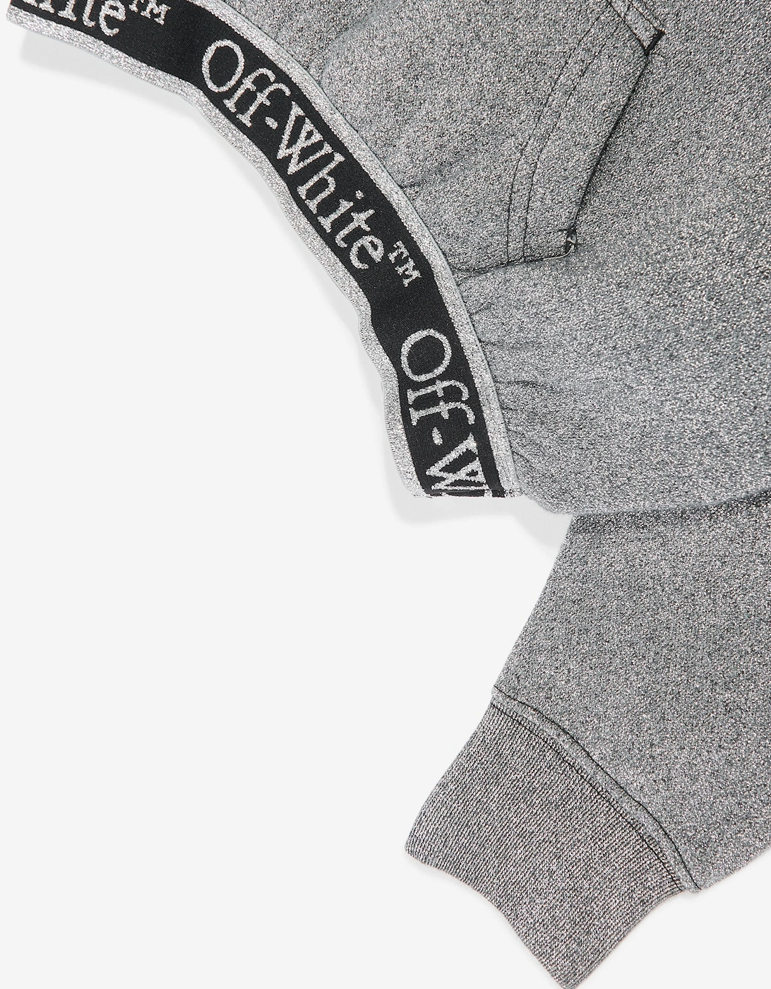 Girls Bookish Logo Band Cropped Hoodie in Grey