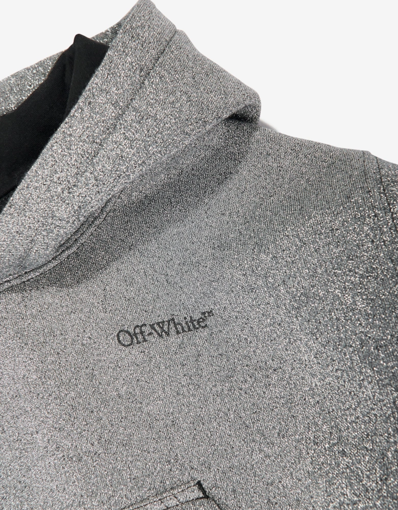 Girls Bookish Logo Band Cropped Hoodie in Grey