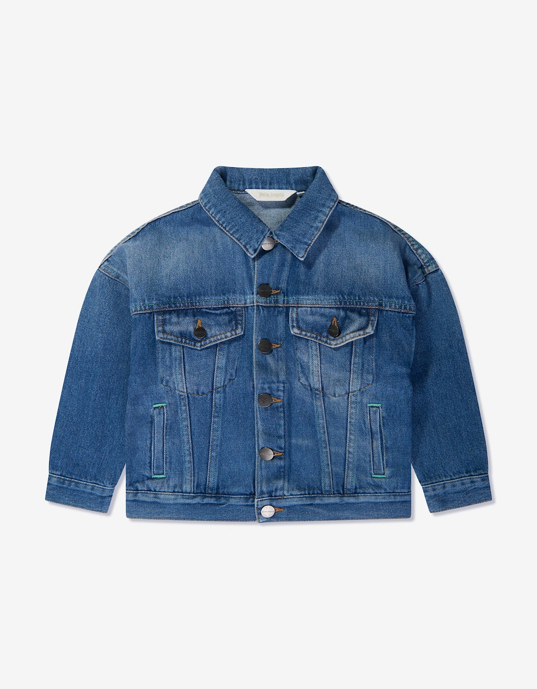 Boys Overlogo Denim Jacket in Blue, 5 of 4
