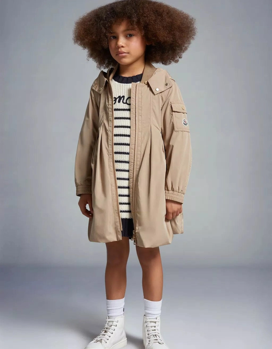 Enfant Girls Arild Long Coat in Beige, 6 of 5