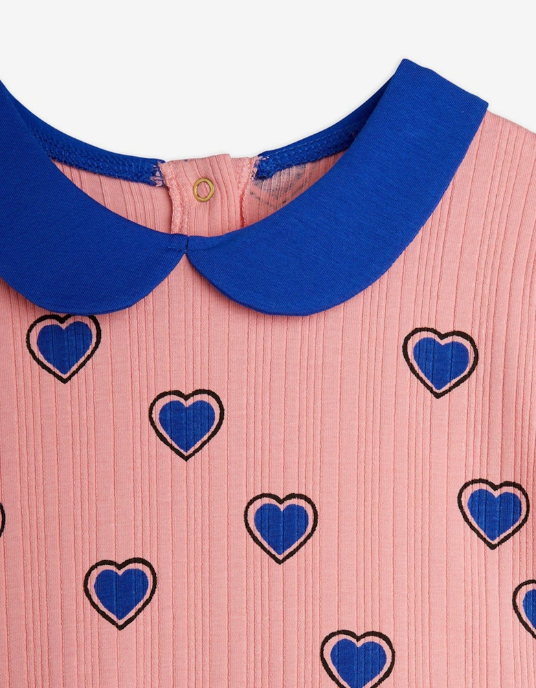 Girls Hearts AOP Dress in Pink