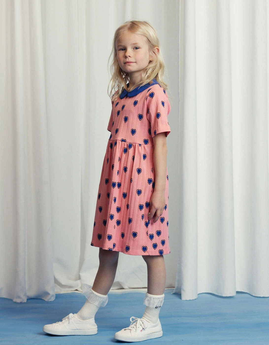 Girls Hearts AOP Dress in Pink