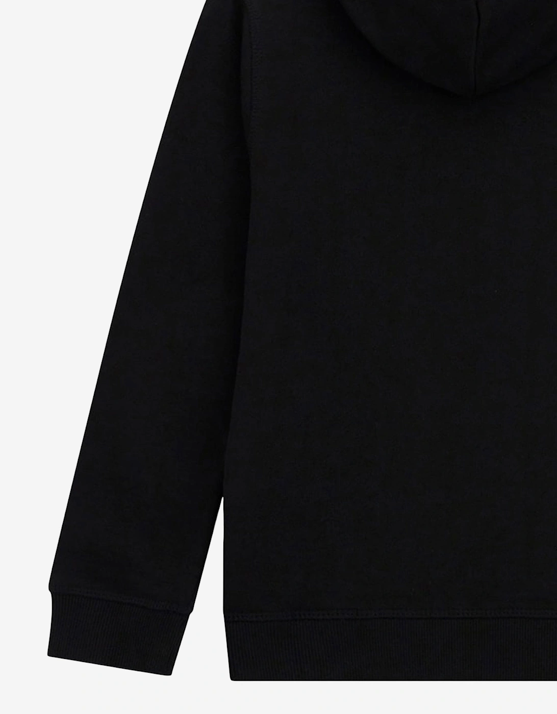 Boys Logo Print Hoodie in Black